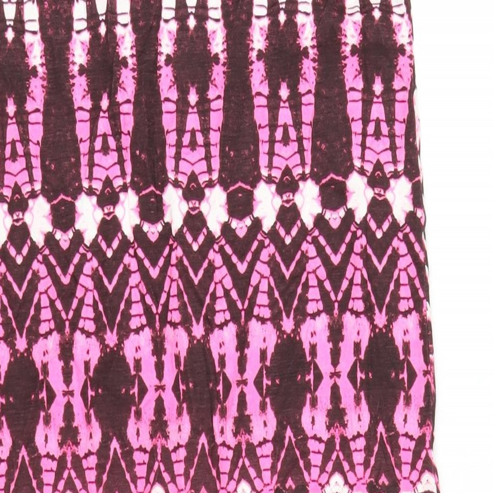 Select Womens Pink Geometric Viscose A-Line Skirt Size 10