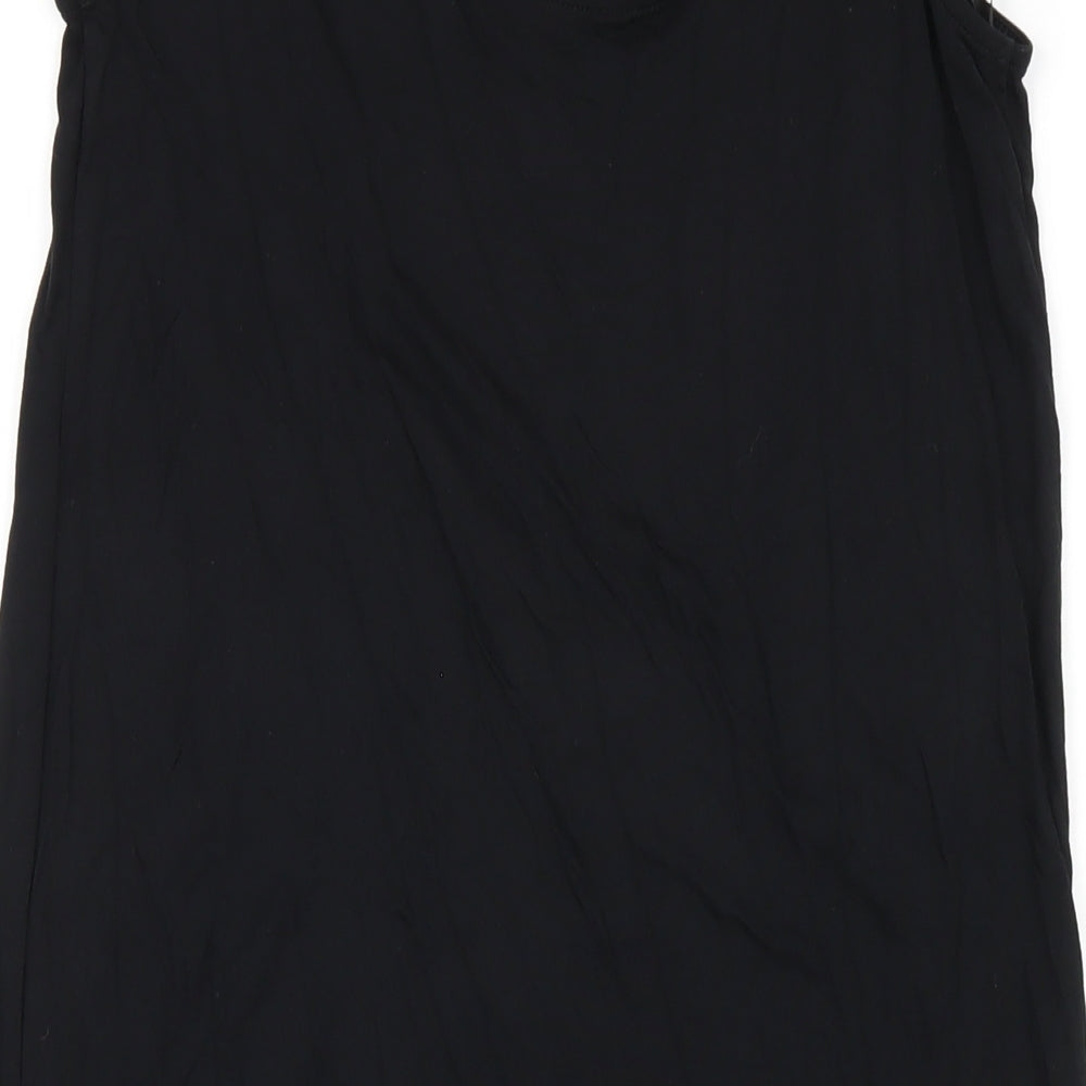 Marks & Spencer Womens Black Viscose Tank Dress Size S Scoop Neck Pullover