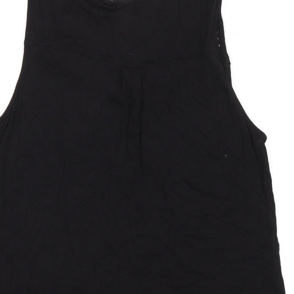 H&M Womens Black Viscose Basic Tank Size S Scoop Neck