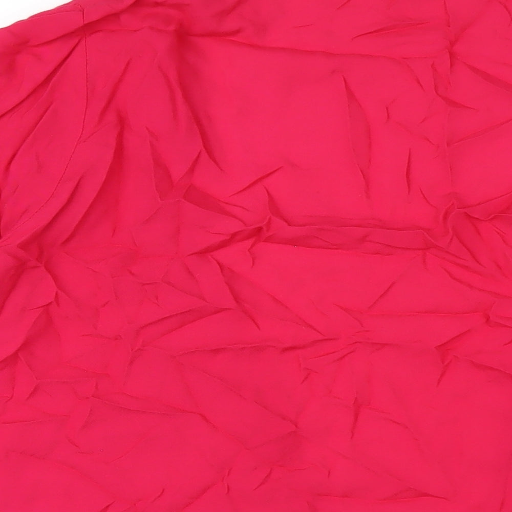 New Look Womens Pink Viscose Kimono T-Shirt Size 12 V-Neck