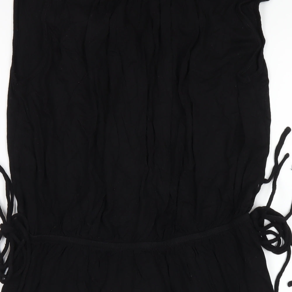 H&M Womens Black Viscose A-Line Size S V-Neck Pullover