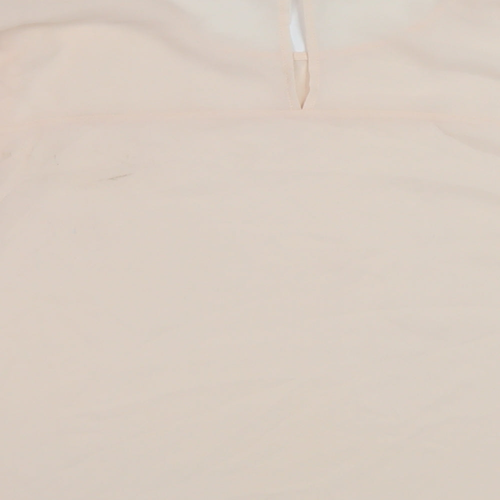 Marks & Spencer Womens Pink Polyester Basic Blouse Size 14 Round Neck