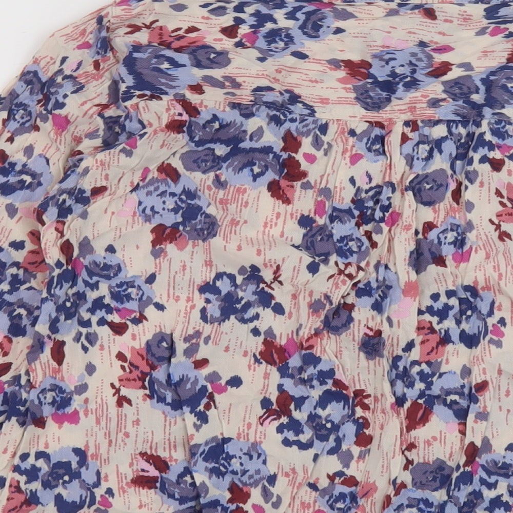 Marks & Spencer Womens Multicoloured Floral Viscose Basic Blouse Size 12 V-Neck