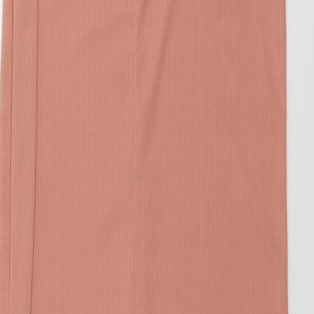 Boohoo Womens Pink Polyester Maxi Size 8 Square Neck Pullover