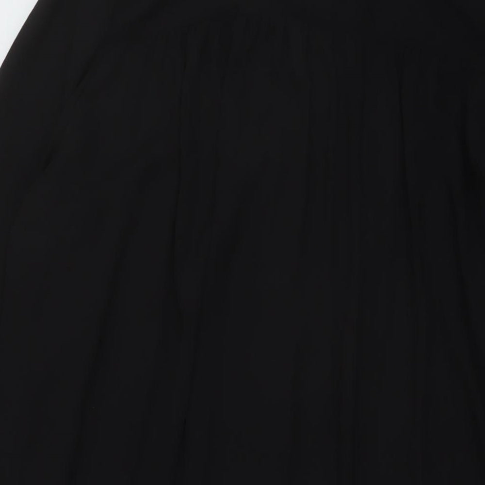 h7M Womens Black Polyester Tunic Blouse Size 10 V-Neck