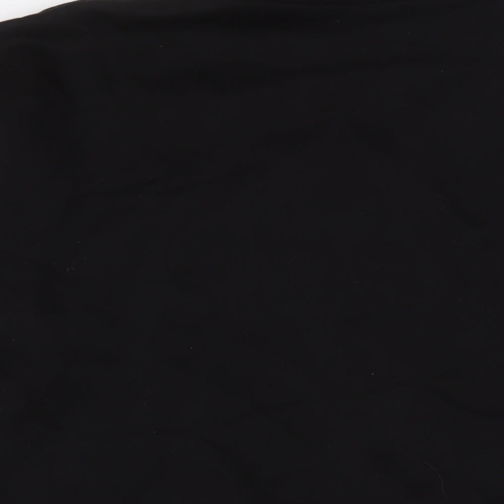 Boohoo Womens Black Cotton Pullover Sweatshirt Size L Zip