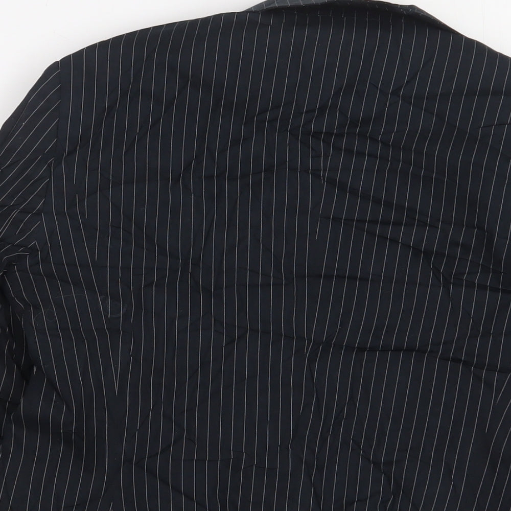 Marks & Spencer Womens Blue Striped Jacket Blazer Size 12 Buckle