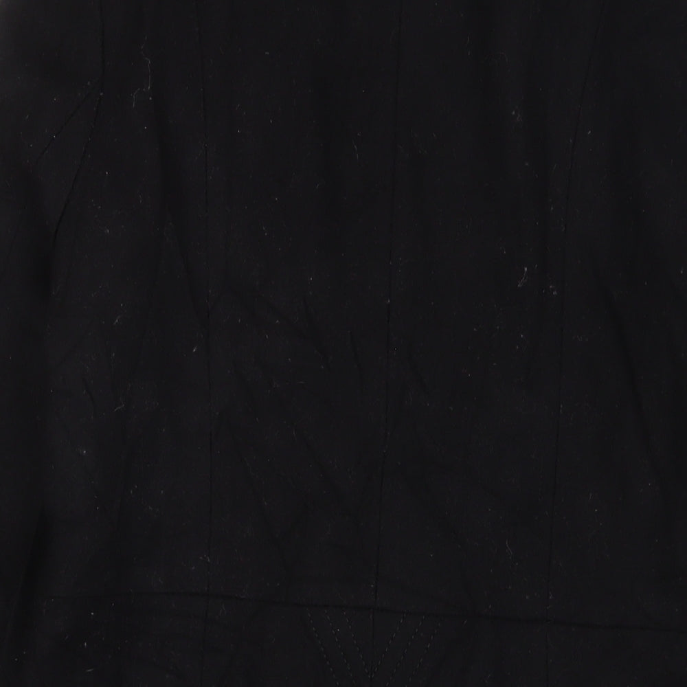 South Womens Black Overcoat Coat Size 12 Button