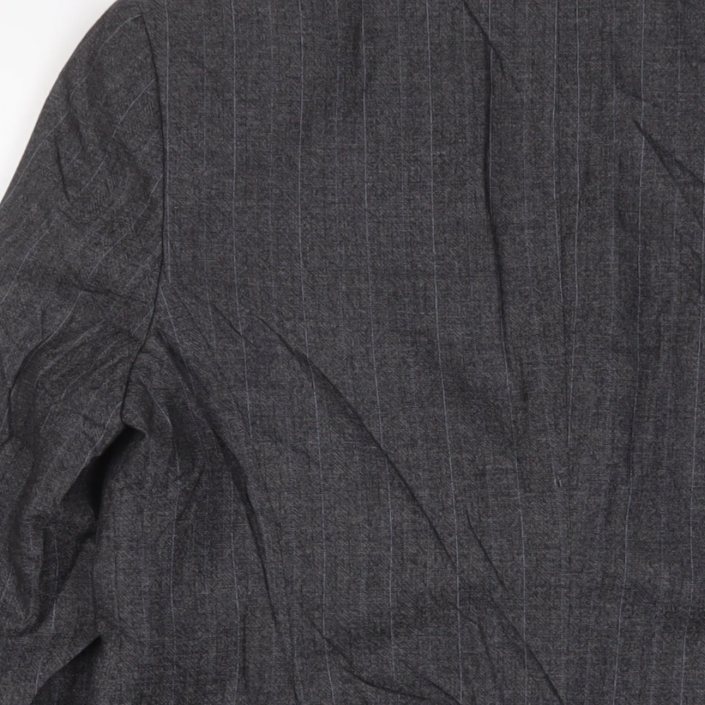 NEXT Womens Grey Striped Jacket Blazer Size 16 Button