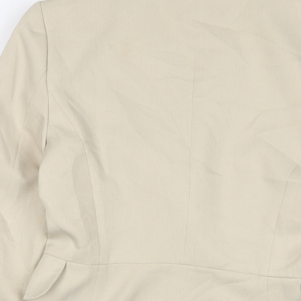 Mango Womens Beige Jacket Blazer Size 10 Button