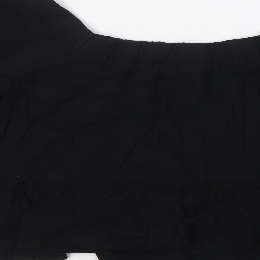 ASOS Womens Black Viscose Basic Blouse Size 8 Square Neck - Peplum