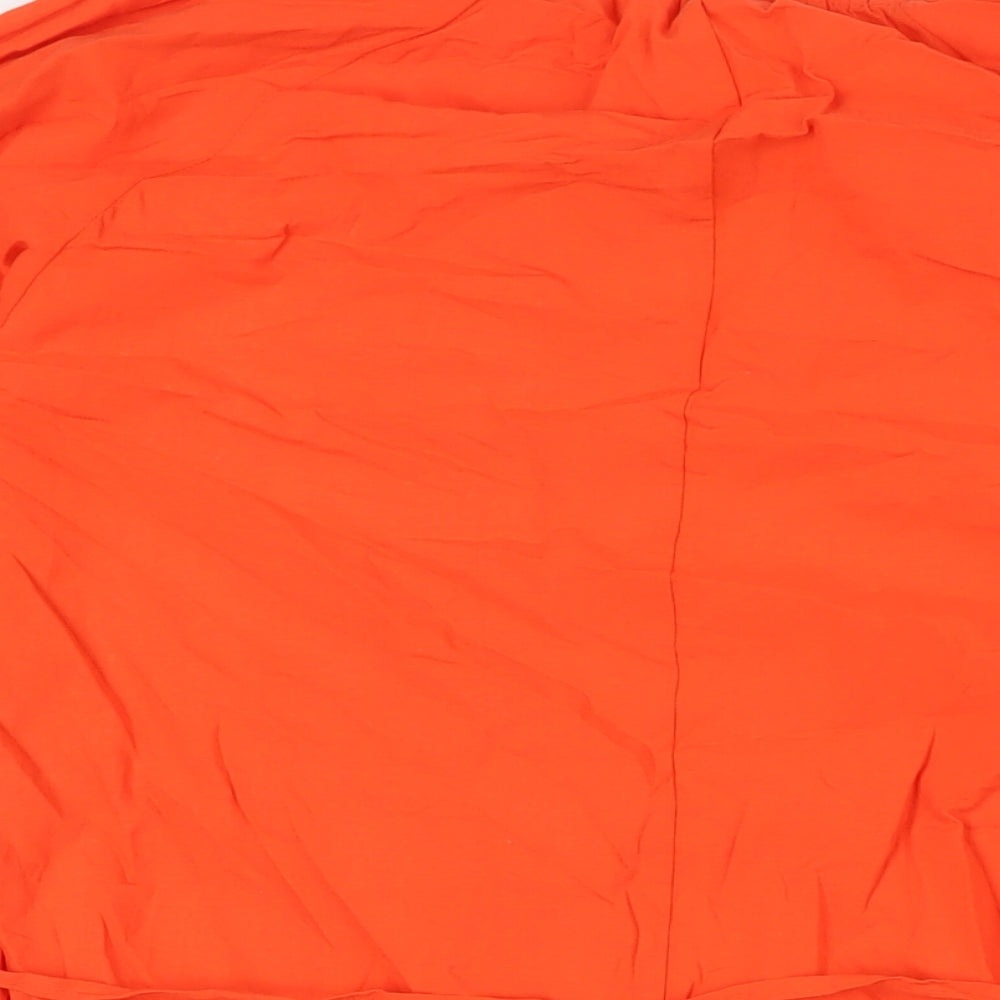 H&M Womens Orange Cotton A-Line Size S Round Neck - Belted