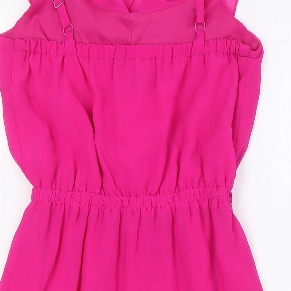 FOREVER 21 Womens Pink Polyester A-Line Size S Scoop Neck