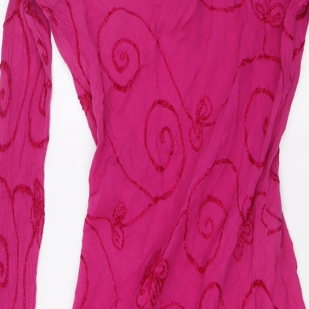 Nomads Womens Pink Cotton A-Line Size S V-Neck - Size S-M