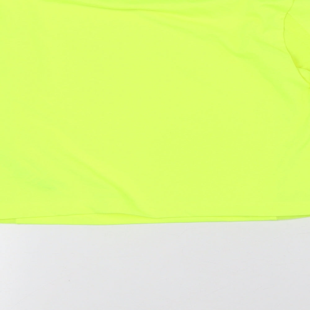 ASOS Womens Yellow Polyester Basic T-Shirt Size 8 Round Neck - Fluorescent