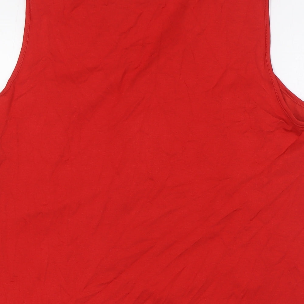 Classics Womens Red Polyester Camisole T-Shirt Size 10 V-Neck - Zip Neck