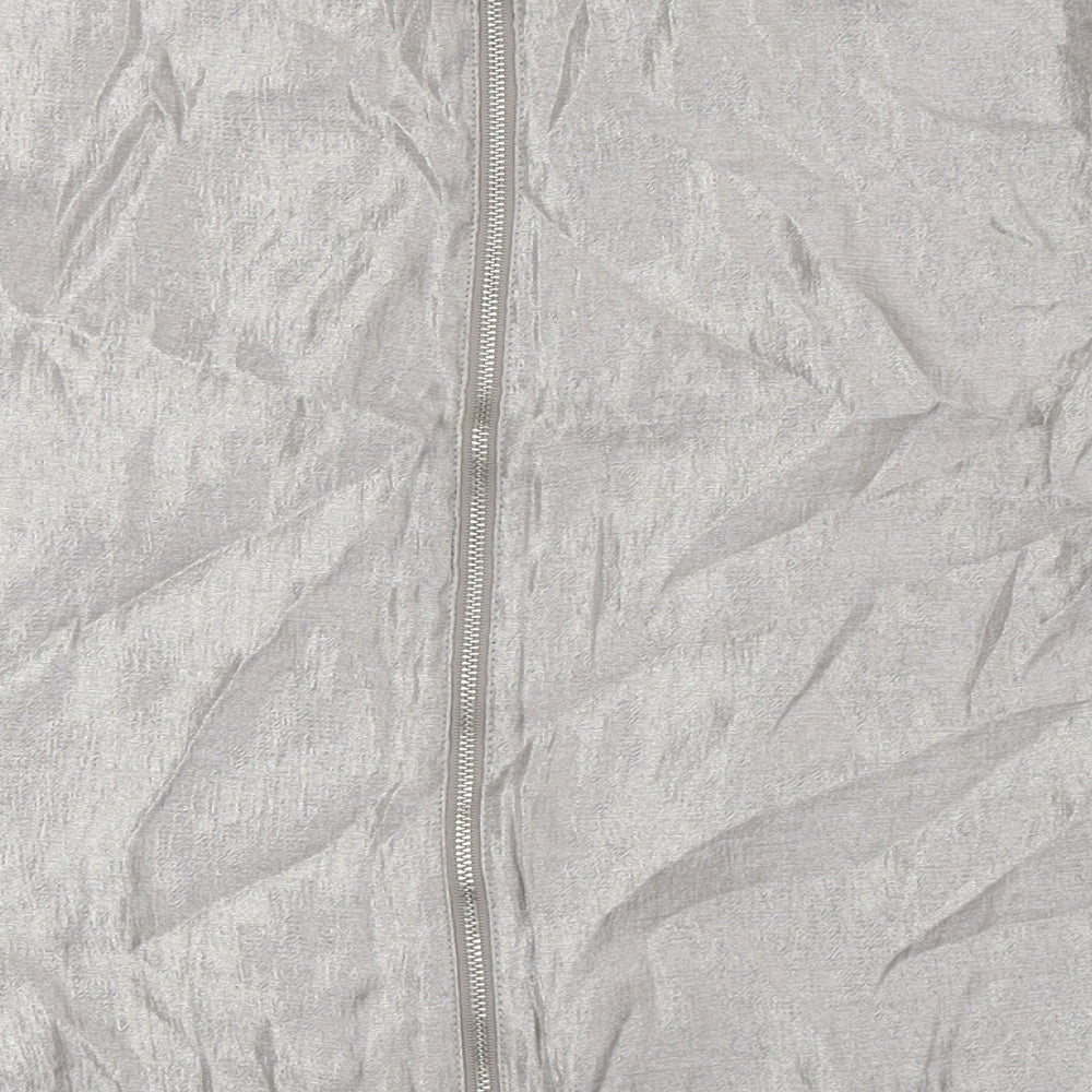 H&M Womens Grey Viscose Basic Blouse Size 8 Round Neck