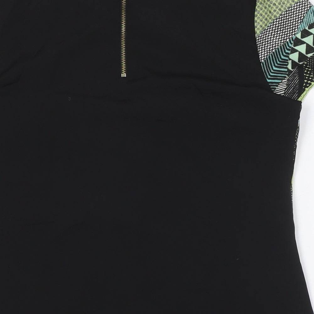 Dorothy Perkins Womens Multicoloured Polyester Basic Button-Up Size 8 Round Neck