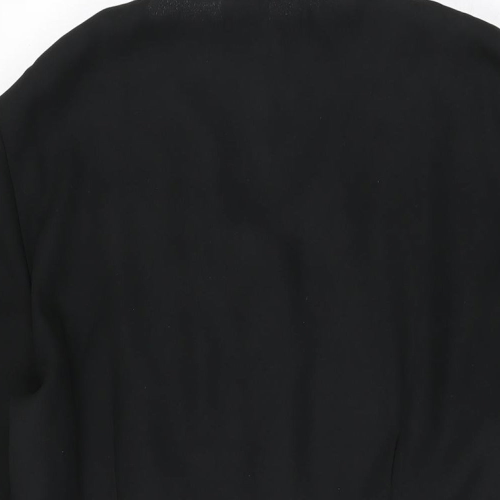 OPUS Womens Black Polyester Basic Button-Up Size 16 V-Neck