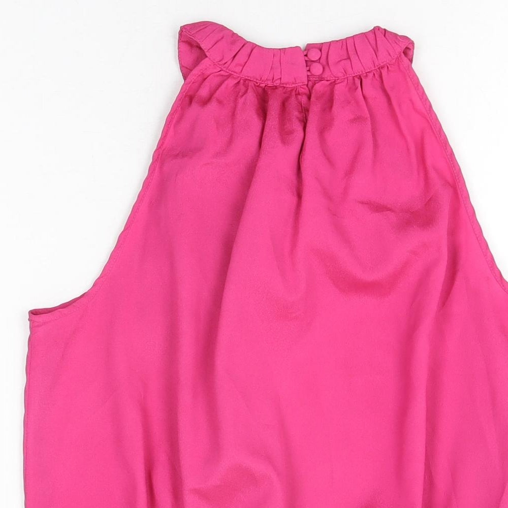 Et Vous Womens Pink Polyester Basic Blouse Size 10 Round Neck