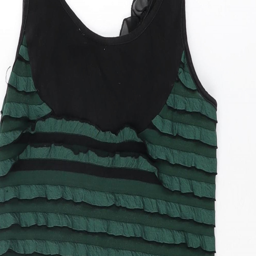 Little Mistress Womens Green Cotton Bodycon Size S Round Neck Pullover