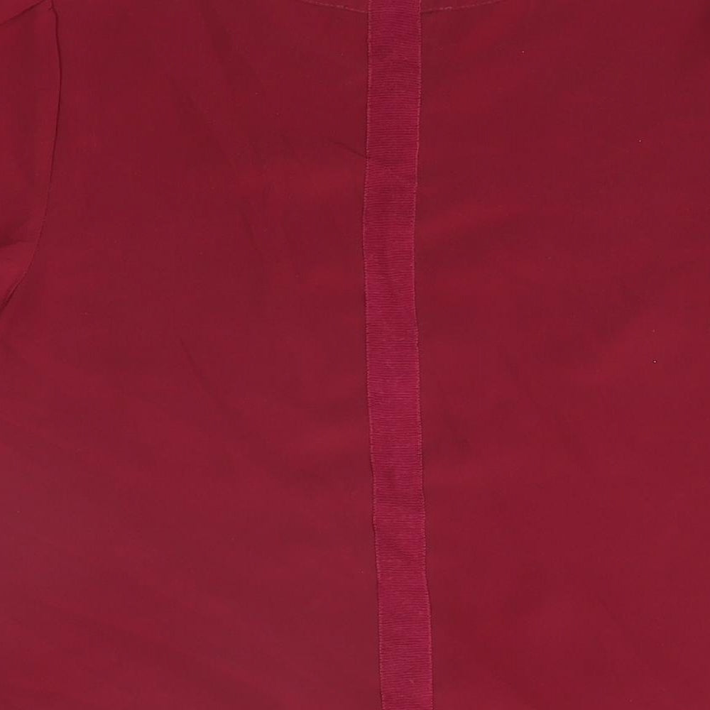 Oasis Womens Red Polyester Basic T-Shirt Size 8 Round Neck