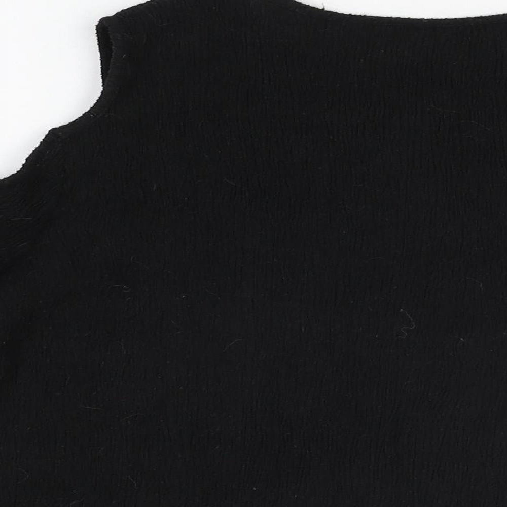 H&M Womens Black Polyester Basic T-Shirt Size M Round Neck