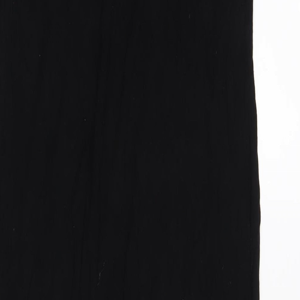 Boohoo Womens Black Viscose Maxi Size 16 Round Neck Pullover