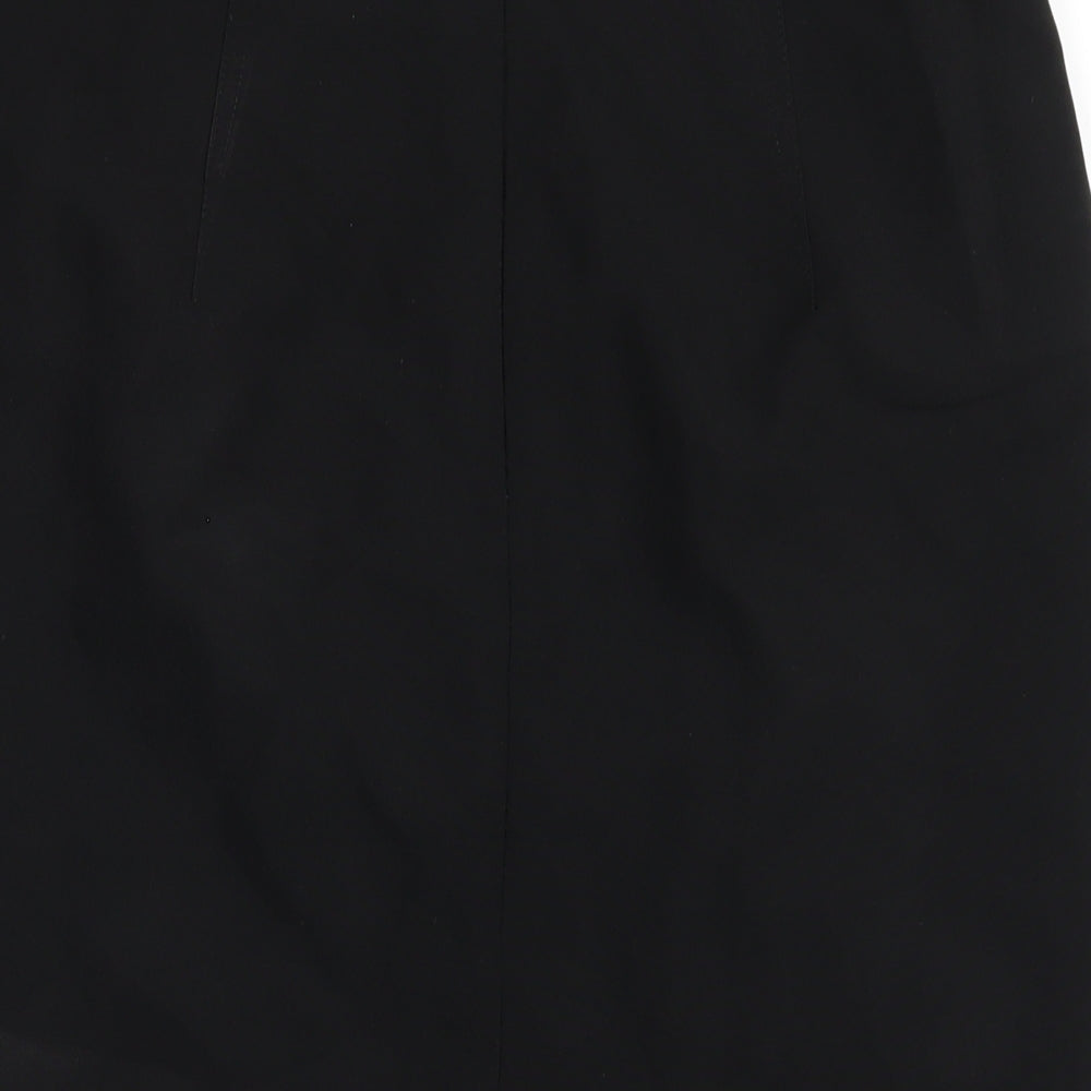 Marks & Spencer Womens Black Polyester Straight & Pencil Skirt Size 12 Zip