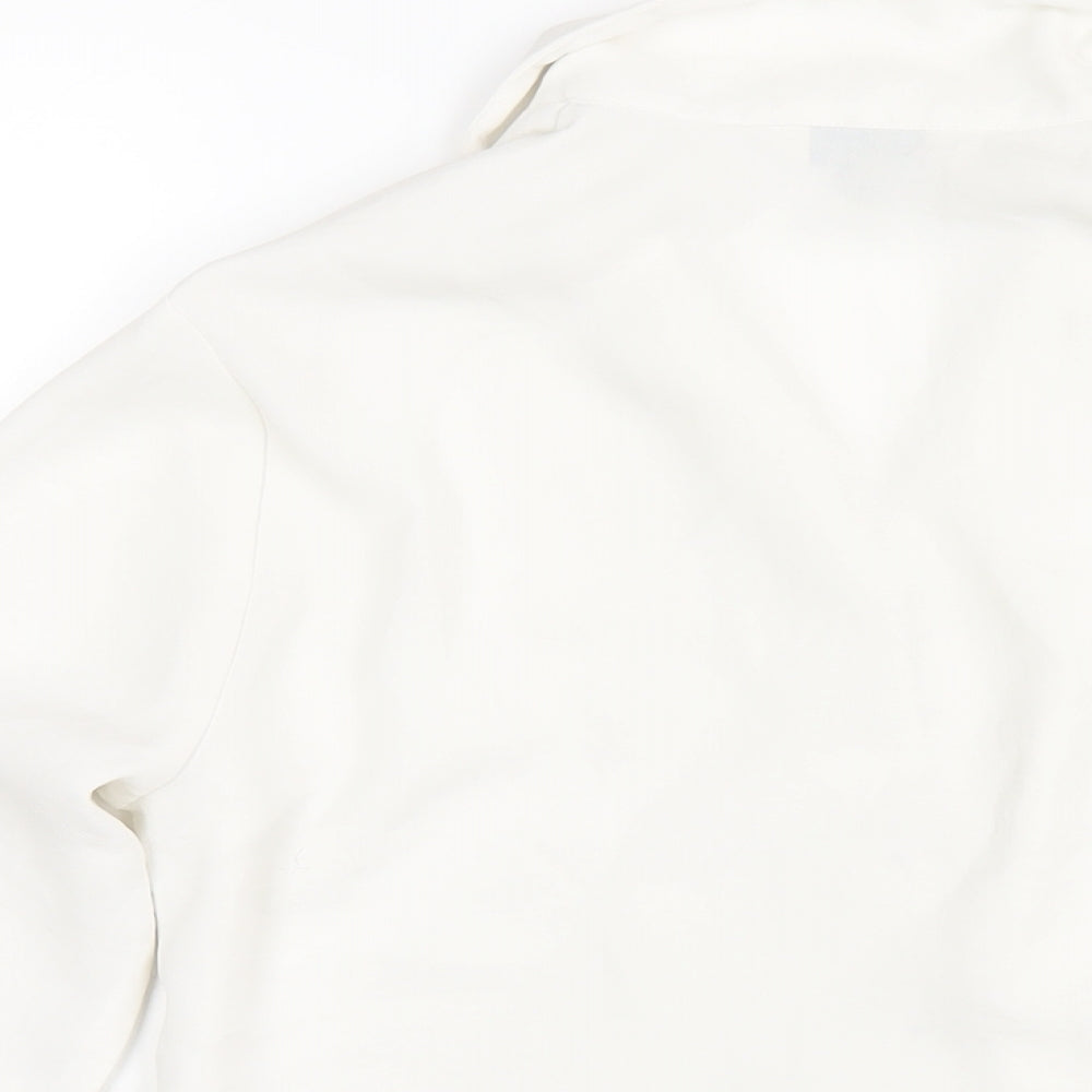 Miss Selfridge Womens White Polyester Basic Button-Up Size 8 Collared