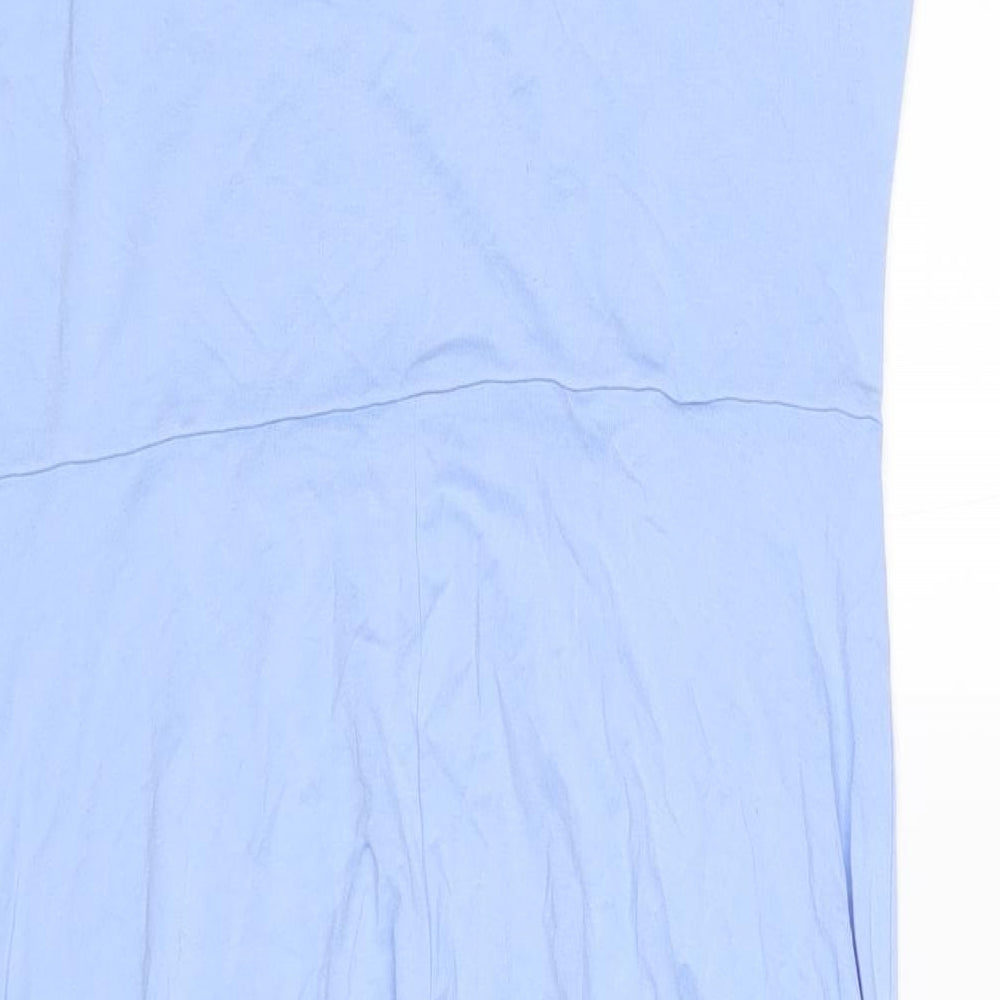 H&M Womens Blue Viscose A-Line Size L V-Neck Pullover