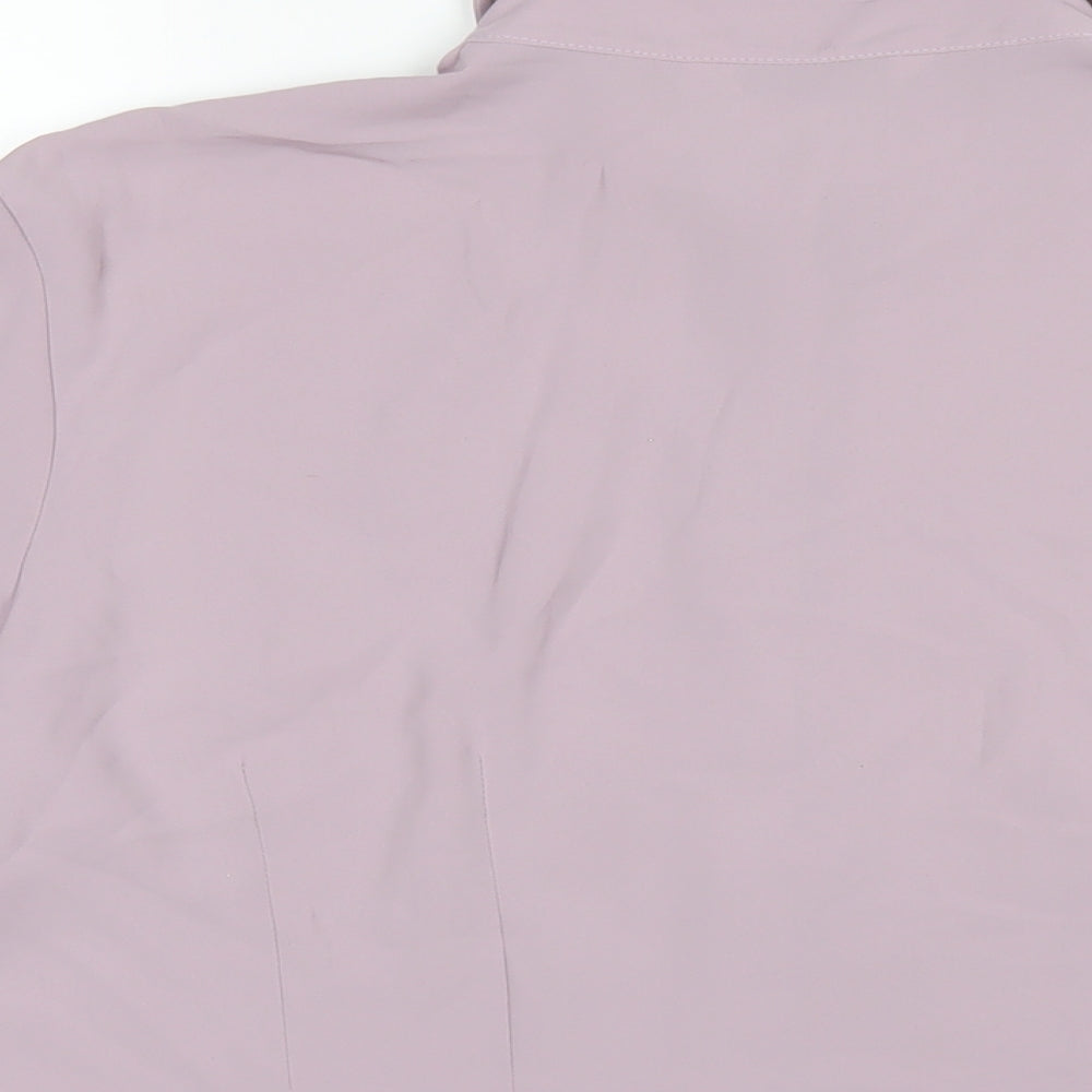 BHS Womens Purple Polyester Basic Button-Up Size 14 Collared