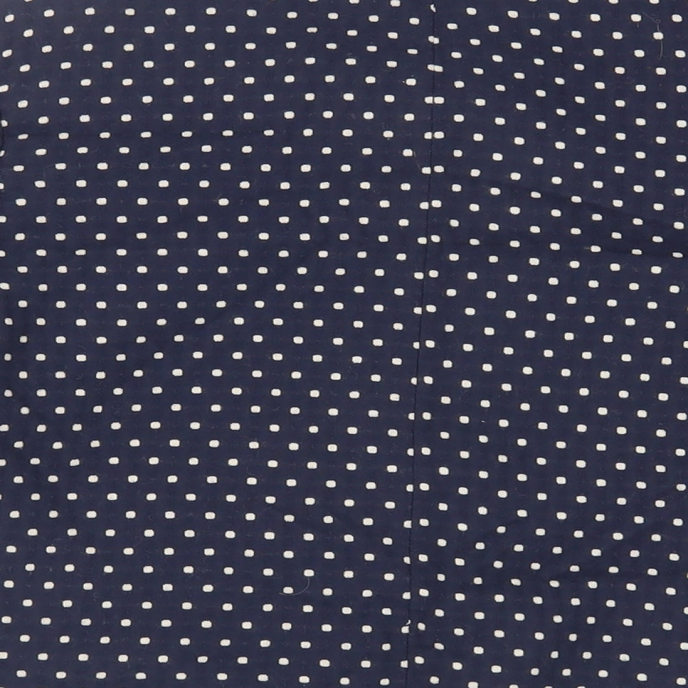 Marks & Spencer Womens Blue Polka Dot Jacket Blazer Size 10 Snap