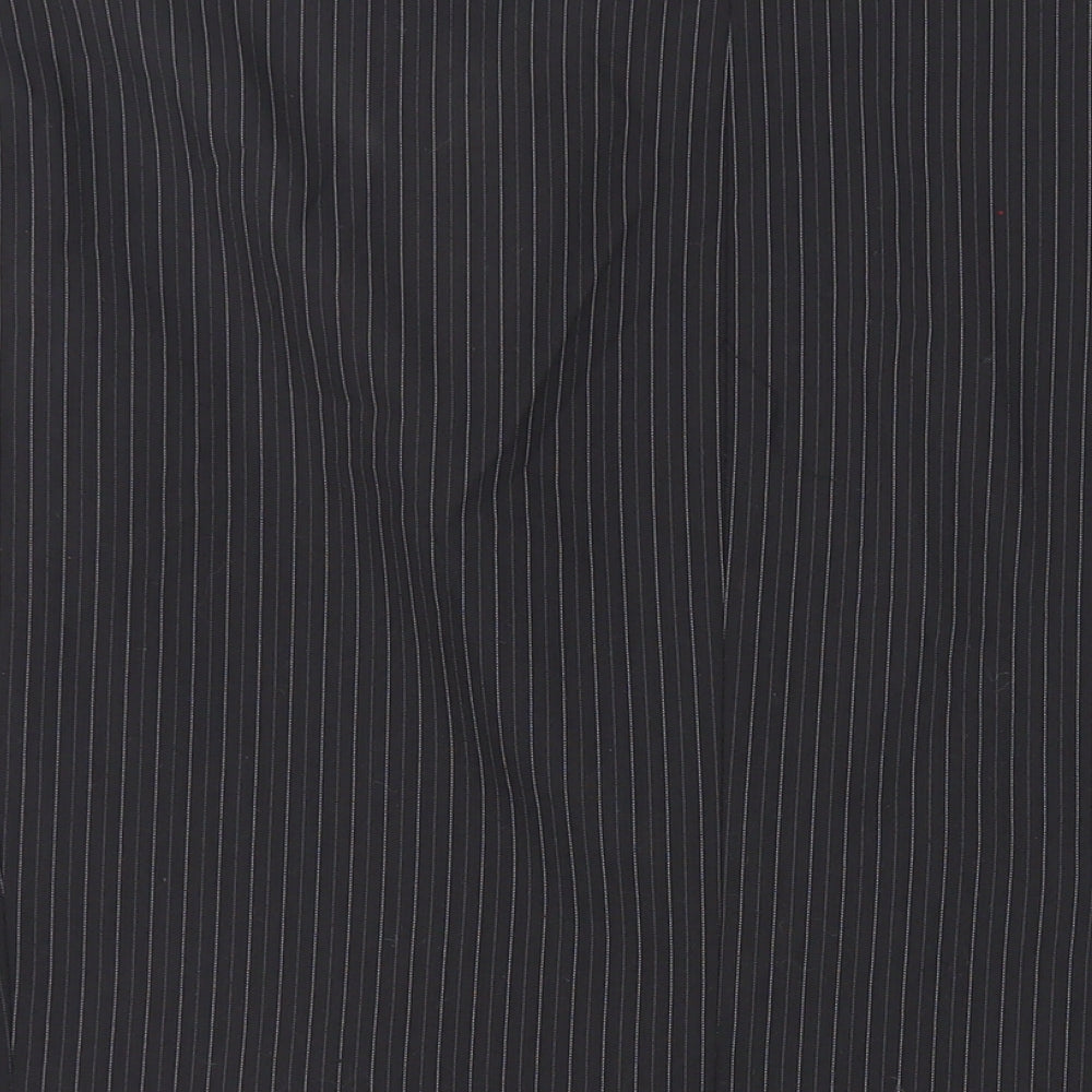 Marks & Spencer Mens Black Striped Polyester Jacket Suit Jacket Size 46 Regular
