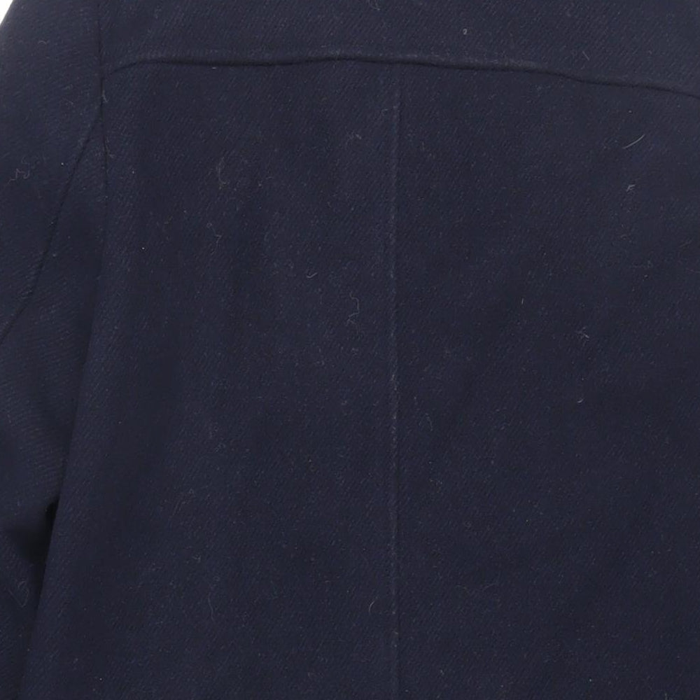 Marks & Spencer Womens Blue Overcoat Coat Size 6 Zip