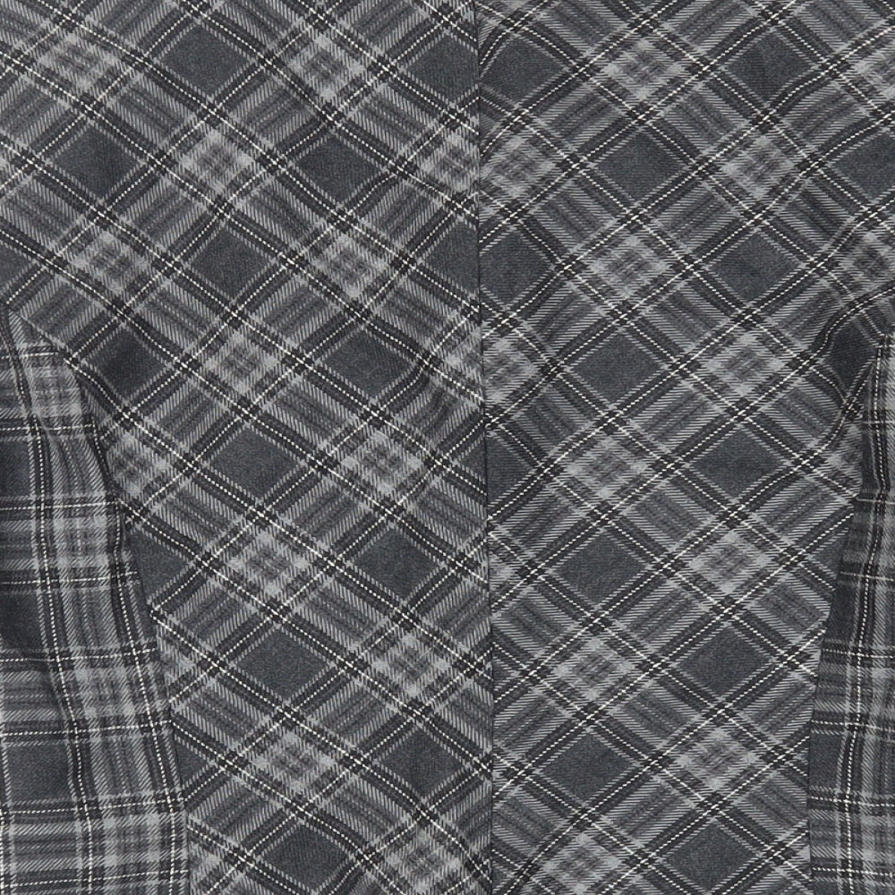 Avidita Womens Grey Plaid Jacket Blazer Size 14 Button