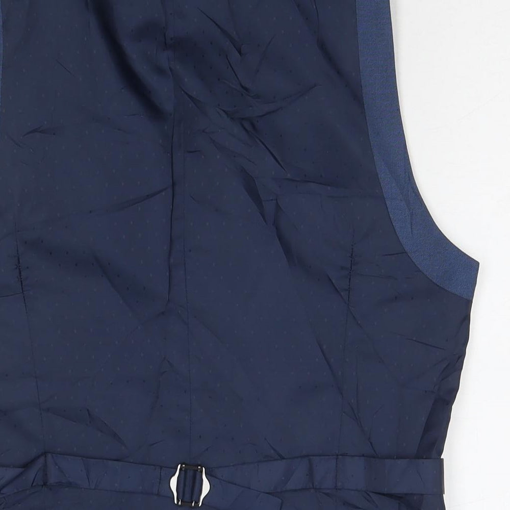 Burton Mens Blue Polyester Jacket Suit Waistcoat Size S Regular