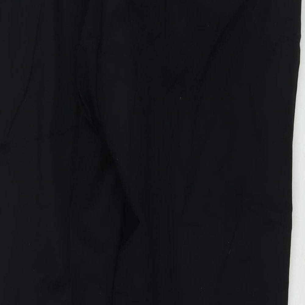 Marks & Spencer Mens Black Polyester Trousers Size 36 in L31 in Regular Zip