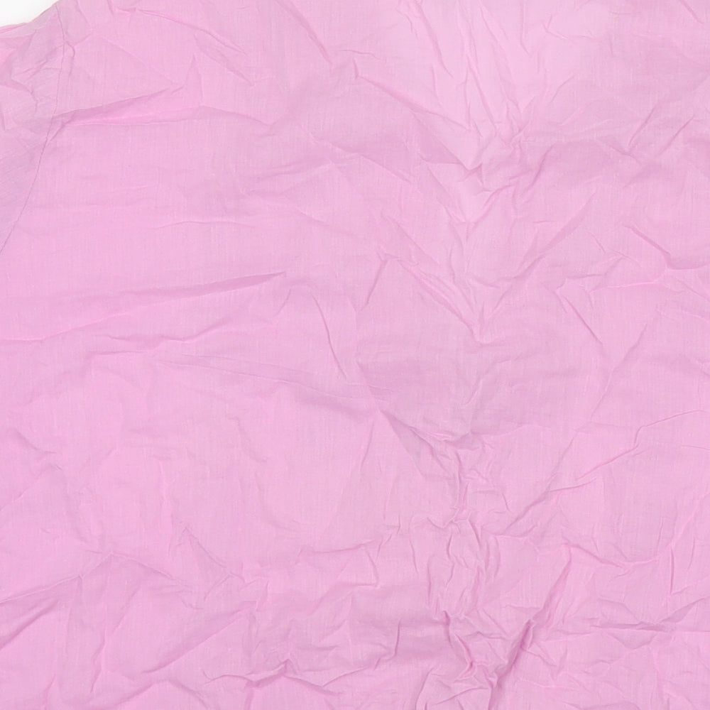 Penny Plain Womens Pink Cotton Basic Button-Up Size 24 V-Neck