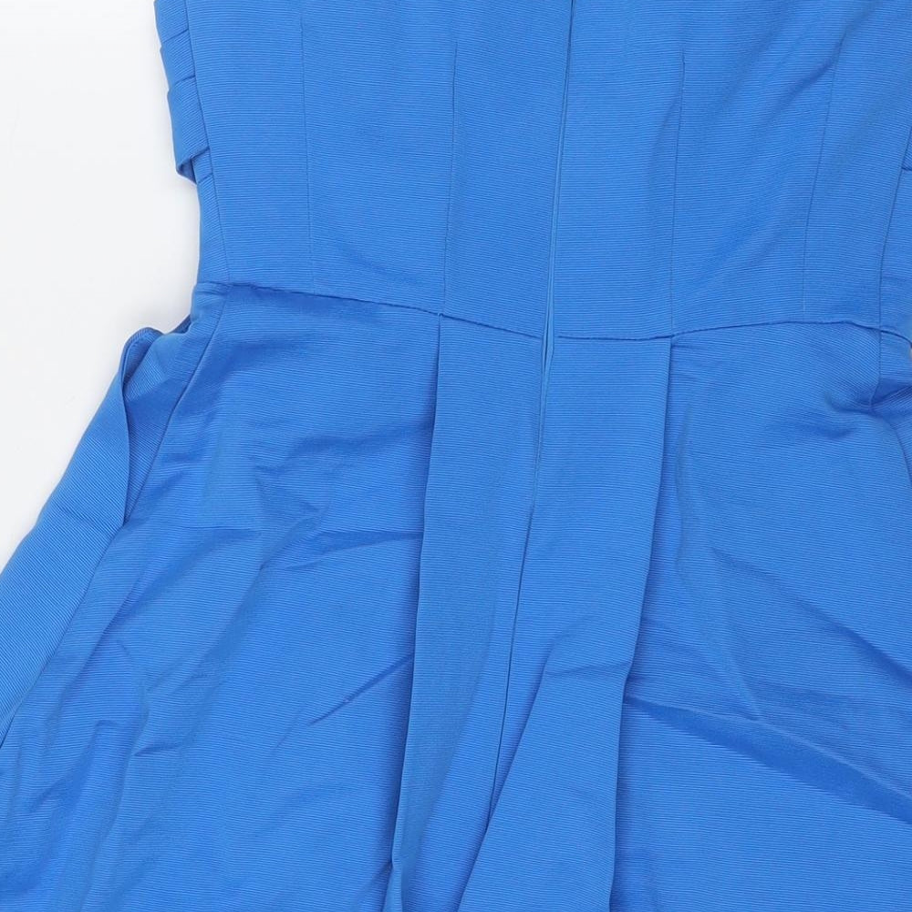 Warehouse Womens Blue Polyester Mini Size 8 Sweetheart Pullover - Strapless