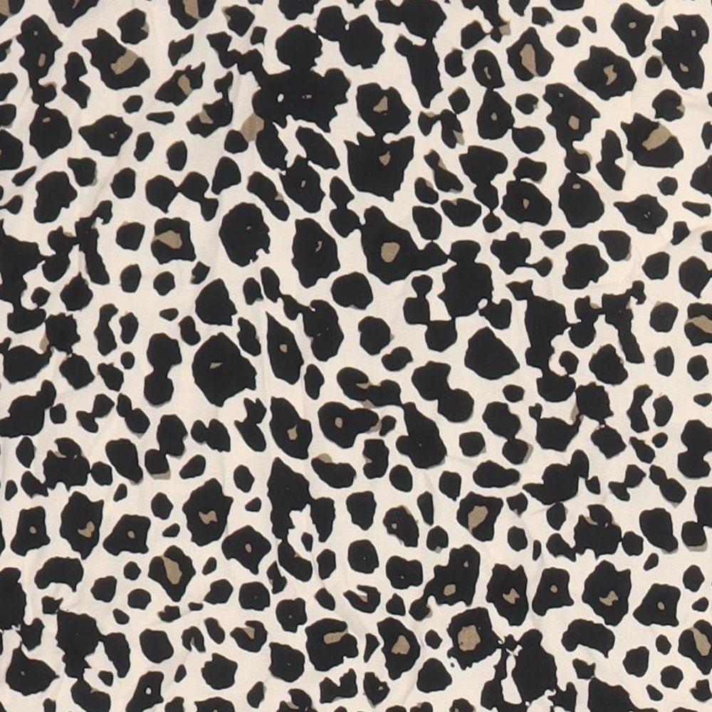 Blue Chameleon Womens Multicoloured Animal Print Polyester Blend A-Line Size 16 V-Neck Button - Pockets