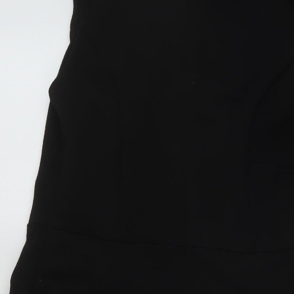 NEXT Womens Black Polyester A-Line Size 10 Round Neck Zip