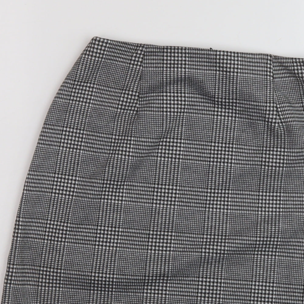 Marks & Spencer Womens Grey Plaid Polyester Mini Skirt Size 6