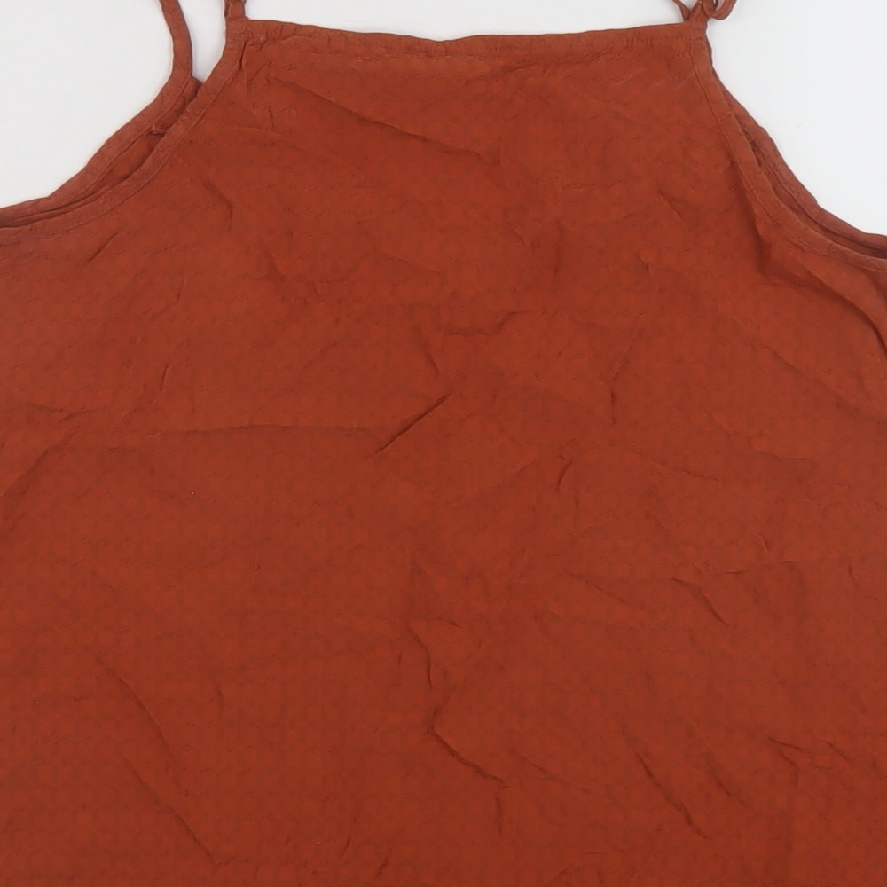 Warehouse Womens Brown Viscose Basic Tank Size 8 Sweetheart