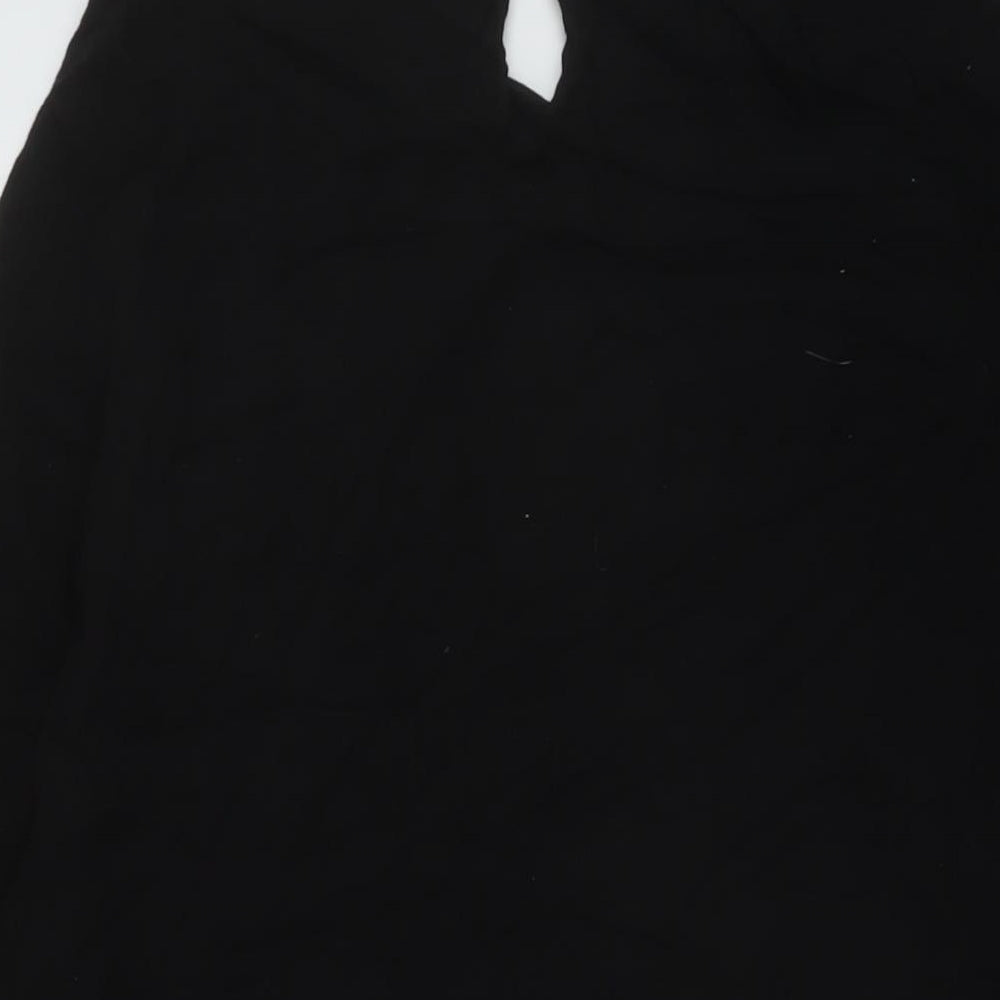 H&M Womens Black Viscose A-Line Size 8 Round Neck Button