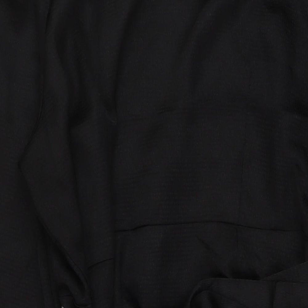 VERO MODA Womens Black Polyester Wrap Dress Size 22 V-Neck Tie
