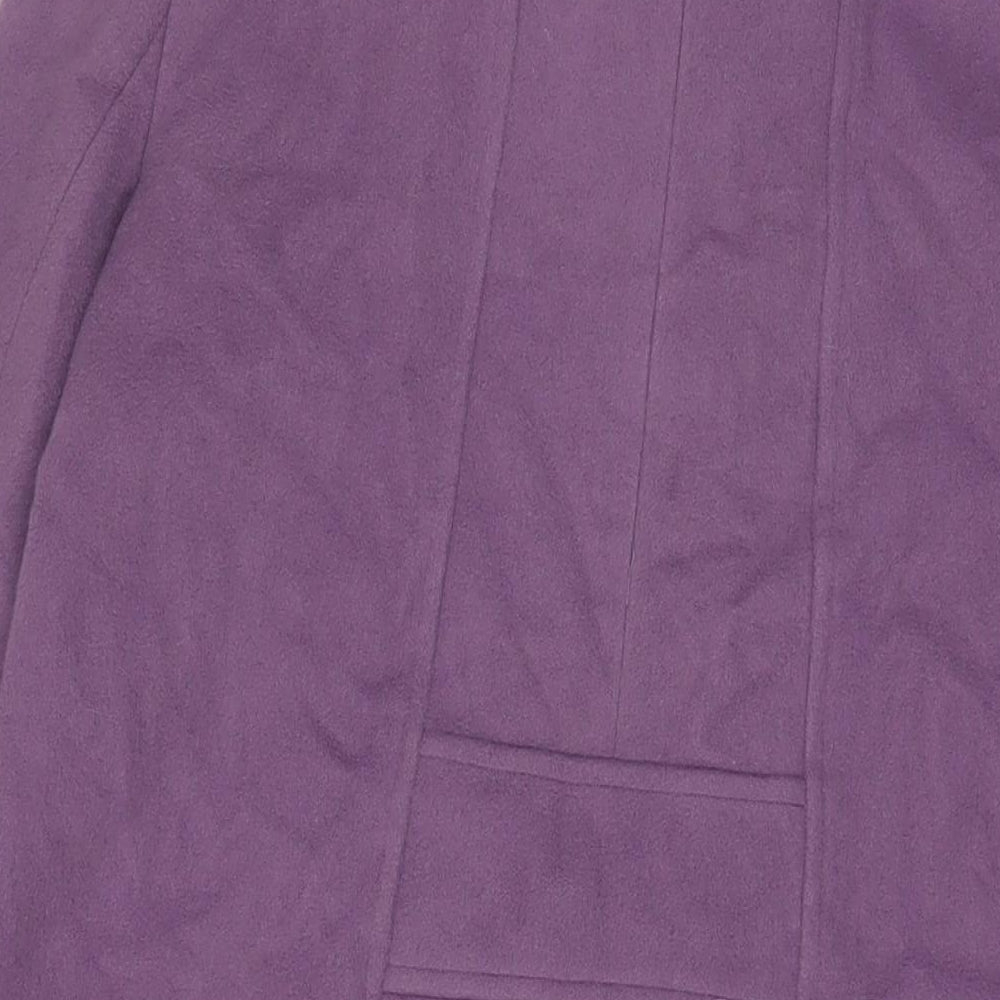 Country Casuals Womens Purple Overcoat Coat Size 14 Button
