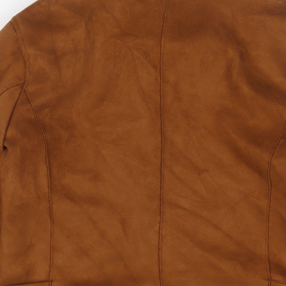 New Look Womens Brown Jacket Size 8 Zip - Belted