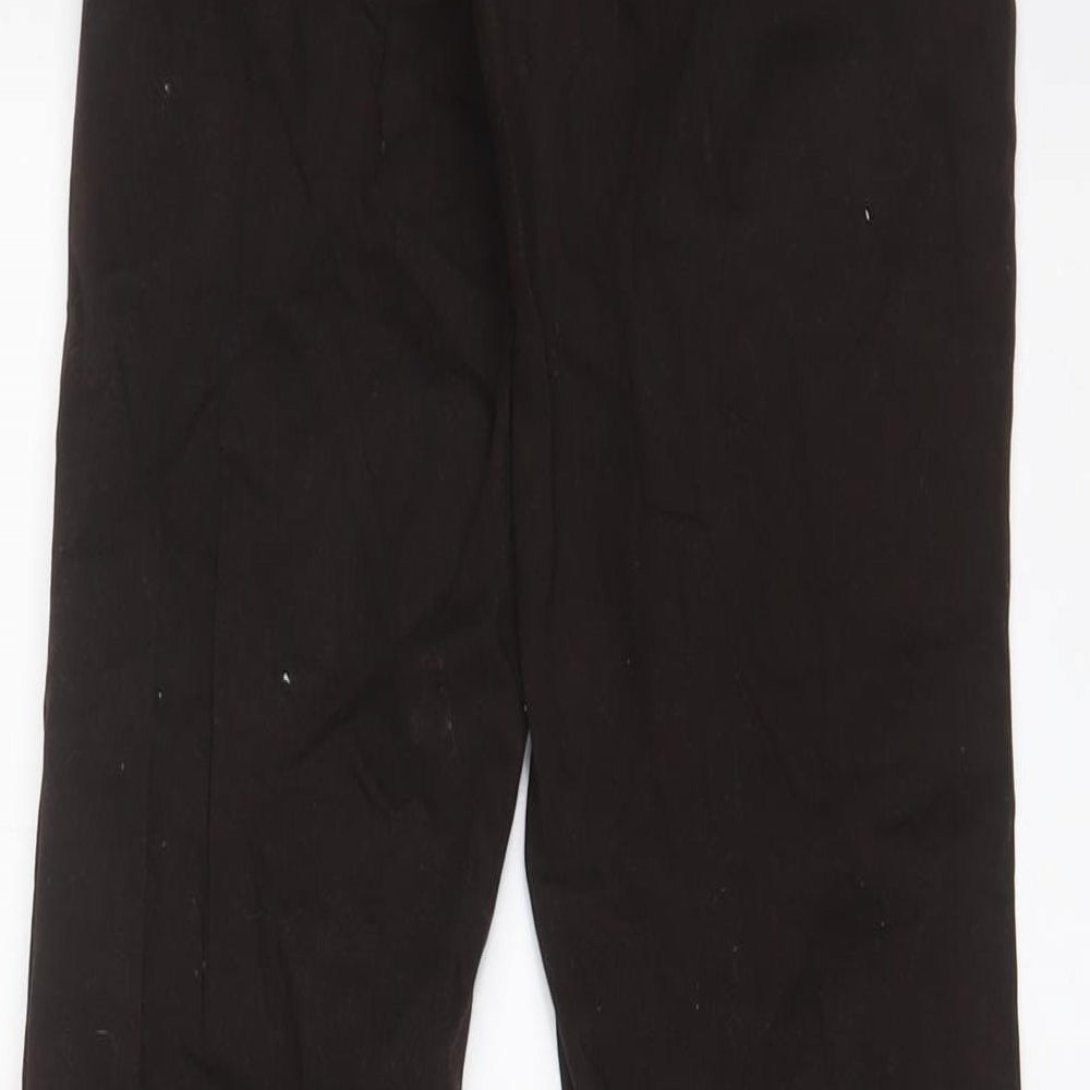 Motel Rocks Womens Brown Cotton Trousers Size 2XS L30 in Regular Zip