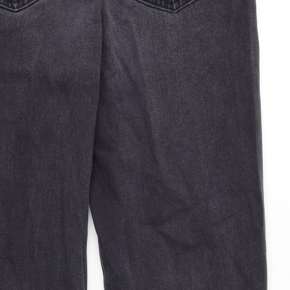 Next Womens Grey Cotton Blend Straight Jeans Size 12 L30 in Extra-Slim Button